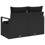 Garden Sofa with Cushion Black 120 x 62 x 69cm Poly Rattan 42006771