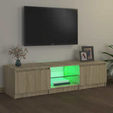 TV Cabinet with LED Lights Sonoma Oak 140x40x36 cm 804295