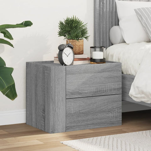 ZNTS Wall-mounted Bedside Cabinet Grey Sonoma 45x30x35 cm 848335
