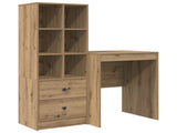Desk with Drawer with Shelf with Storage 2 pcs Artisan Oak 3337344