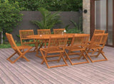Dining Set Brown Solid Acacia wood 180x90x75 cm Foldable 3086973