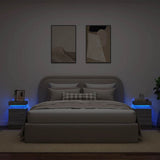 Bedside Cabinets with LED Lights 2 pcs Grey Sonoma 35x39x55 cm 836760