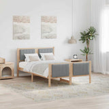 Bed frame Brown and light grey 120 x 190 cm Solid pine wood 878484