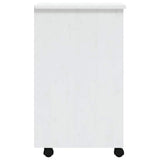 Rolling Cabinet with Drawers MOSS White Solid Wood Pine 355889