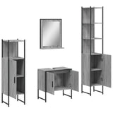 4 Piece Bathroom Cabinet Set Grey Sonoma Engineered Wood 3214357