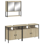 ZNTS 3 Piece Bathroom Furniture Set Sonoma Oak Engineered Wood 3214666