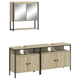 ZNTS 3 Piece Bathroom Furniture Set Sonoma Oak Engineered Wood 3214666