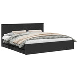 Bed Frame with Drawer Black 200 x 200 cm Engineer Wood 3410673