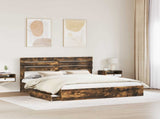 Storage Bed with Drawer Smoked Oak 180 x 200 cm Engineered Wood 3411552