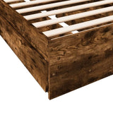 Bed Frame with Drawers without Mattress Smoked Oak 90x200 cm 3280682