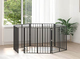 Dog Gate 6 pcs Black 80 x 100 cm Galvanised Steel 892003