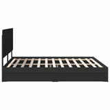 Storage Bed with Headboard Black 200 x 200 cm Engineered Wood 3412652