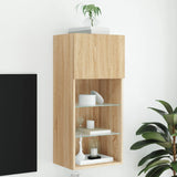 TV Cabinet with LED Lights Sonoma Oak 40.5x30x90 cm 837047