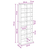 CD Cabinet Smoked Oak 65 x 23.5 x 175 cm Engineered Wood 8012662