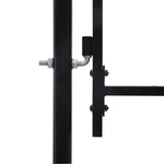 Garden Fence Gate with Arched Top Steel 2.25x4 m Black 144369