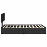 Storage Bed with Headboard Black 135 x 190 cm Engineered Wood 3412284