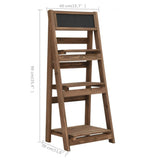 3-Tier Plant Stand with Blackboard 40x30x90 cm Solid Fir Wood 49382