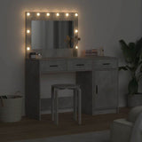 Dressing Table with Mirror Lights 2 pcs Grey Engineered wood 3334230