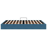 Storage Bed with Mattress Dark Blue 140 x 200 cm Velvet 3370104