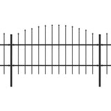 Garden Fence with Spear Top Steel 714.5x100 cm Black 277715