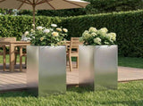 Garden Planter 2 pcs Silver 20 x 20 x 40 cm Stainless Steel 8005297