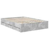 Bed Frame with Drawer Concrete Grey 135 x 190 cm Engineer Wood 3411511