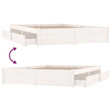 3103514 Bed Frame without Mattress with Drawers White 140x200 cm