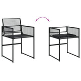 ZNTS 11 Piece Garden Dining Set Black Poly Rattan 3295054