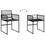 13 Piece Garden Dining Set Black Poly Rattan 3295052