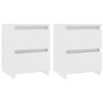 Bedside Cabinets 2 pcs White 30x30x40 cm Engineered Wood 800514