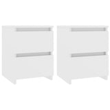 Bedside Cabinets 2 pcs White 30x30x40 cm Engineered Wood 800514