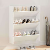 Wall Shoe Cabinet White 80x18x90 cm Engineered Wood 806777