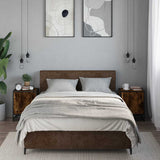Bedside Cabinets 2 pcs Smoked Oak 40x31x50 cm Engineered Wood and Metal 848714