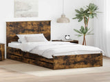 Bed Frame with Drawer Smoked Oak 100 x 200 cm Engineer Wood 3411149