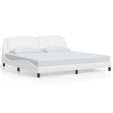 Bed Frame without Mattress "Zadar" White 200x200 cm Faux Leather 3208206