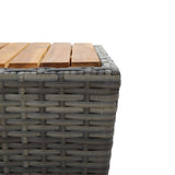Tea Table Grey 41.5x41.5x43cm Poly Rattan and Solid Acacia Wood 46198