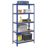 5-Layer Storage Shelf Blue Steel&Engineered Wood 4016961