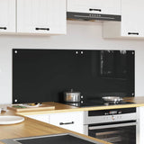 Kitchen Backsplash 2 pcs Black 70 x 50 cm Tempered Glass 3415543