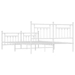 Metal Bed Frame without Mattress with Footboard White 180x200cm 353608