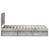 Bed Frame Concerte Grey 100 x 200 cm Solid Pine Wood 3412527