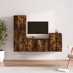 4 Piece TV Cabinet Set Smoked Oak Engineered Wood 3188611