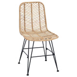 Dining Chair 2 pcs Rattan and Iron Natural 44.5 x 54.5 x 85 cm 42011550