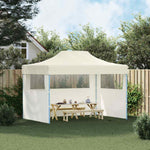 Professional Folding Party Tent with 3 Sidewalls 3x4 m Steel Cream 48893