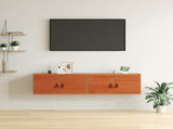 Wall Cabinet 2 pcs Wax Brown 60 x 30 x 30 cm Solid Pine Wood 869943