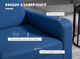 Linen-Look Boxy Armchair - Blue T3398P329957