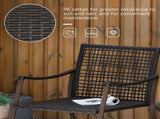 Rattan Bistro Set, 3 Pieces Wicker Garden Furniture Set with Rocking Chairs and Round Glass Top T3398P323999