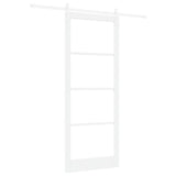 Sliding Door ORKDAL White 93 x 232 cm Solid Pine Wood and Glass 3331928