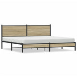 Metal Bed Frame without Mattress Sonoma Oak 193x203 cm 3301393