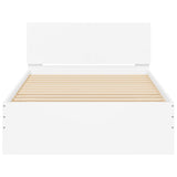 Bed Frame without Mattress with Headboard White 100x200 cm 838617