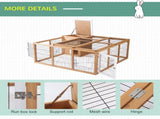 Rabbit Hutch Outdoor, Guinea Pig House, Bunny Run Cage with Openable Top for 12 Rabbits, 123 120 T3398P548546